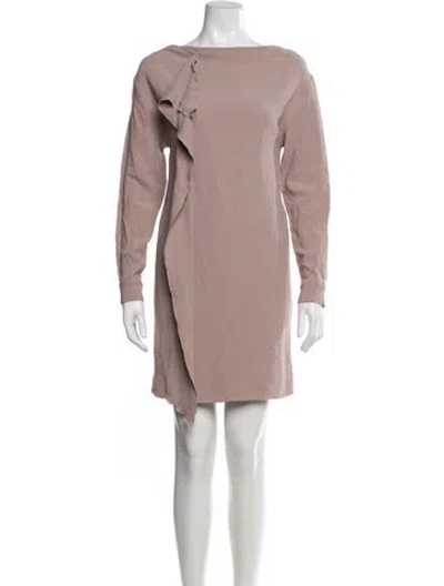 Pre-owned Msgm Bateau Neckline Mini Dress In Neutral