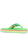 Msgm Thong Sandals In Green