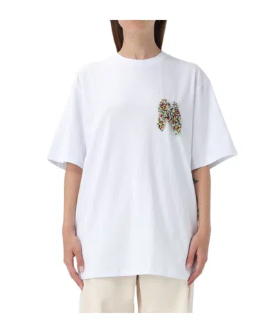 Msgm Bead-logo Cotton T-shirt