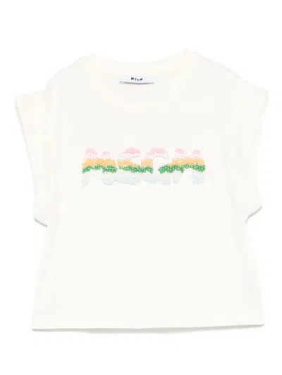 MSGM BEAD-LOGO T-SHIRT