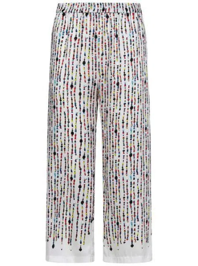 Msgm Bead Print Straight Trousers In 01