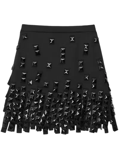 Msgm Beaded A-line Skirt In Black
