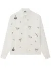 Msgm Beaded Button-up Shirt In White