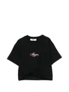 Msgm Beaded-logo T-shirt In Black