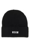 Msgm Beanie Hat In Black