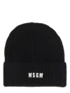 Msgm Beanie Hat In Black