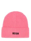 Msgm Beanie Hat In Fucsia