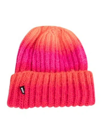 Pre-owned Msgm Beanie Hat In Pink