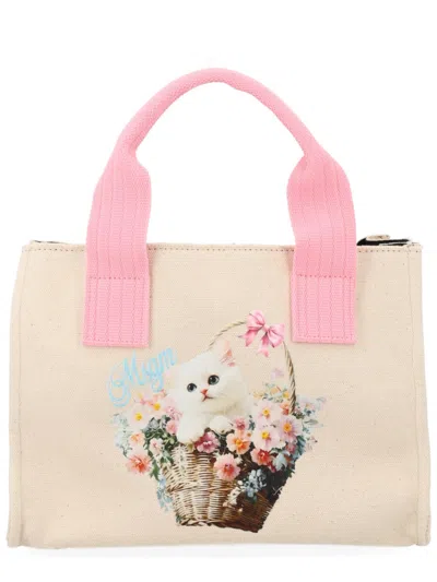 MSGM WOMEN BEIGE BORSA SMALL TOTE