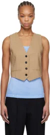 Msgm Viscose Blend Vest In 24 Beige
