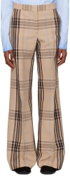 MSGM BEIGE CHECK TROUSERS