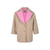 Msgm Beige Coat For Girl With Logo In Beige
