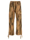 Msgm Cargo Pants Tie-dye Pattern In Beige