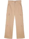 Msgm Beige Viscose Cargo Pants In Beige