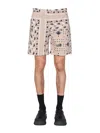 Msgm Paisley Pattern Bermuda Shorts In Brown