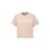 Msgm Beige T-shirt For Girl With Logo In Beige