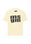 Msgm Beige T-shirt For Kids With Black Logo In Nude