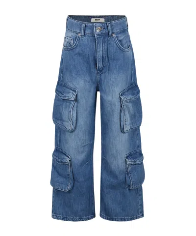 Msgm Belt-loop Jeans In Blue