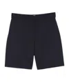 Msgm Blue Virgin Wool Shorts In Black