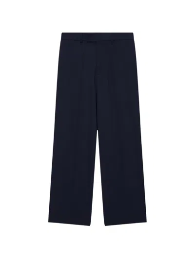 Msgm Belt-loop Wide-leg Trousers In Blue