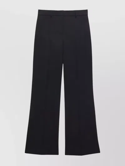Msgm Belt Loops Wide Leg Trousers In Black