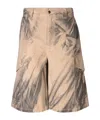 Msgm Cotton Bermuda Shorts In Nude