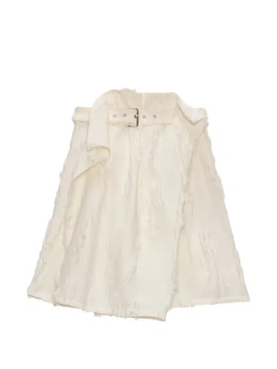 Msgm Belted Asymmetrci Skirt In Neutral