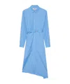 Msgm Belted Asymmetric Hem Dress In Blue