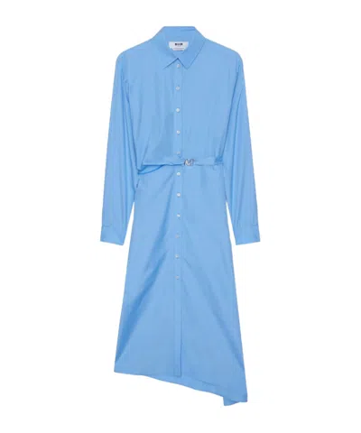 MSGM MSGM BELTED ASYMMETRIC HEM DRESS