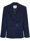 Msgm Belted Blazer In Blau