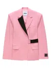 Msgm Belted Blazer In Pink