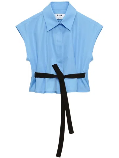 MSGM BELTED BLOUSE