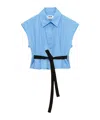 Msgm Belted Blouse In Blue