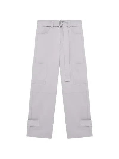 Msgm Belted Cargo Pants In Grey