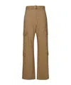 Msgm Belted High-waist Palazzo Cargo Pants In Brown