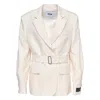 Msgm Belted Jacket In Neutral