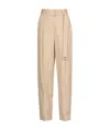 Msgm Belted Straight-leg Trousers In Nude