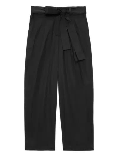 Msgm Belted Trousers In Black
