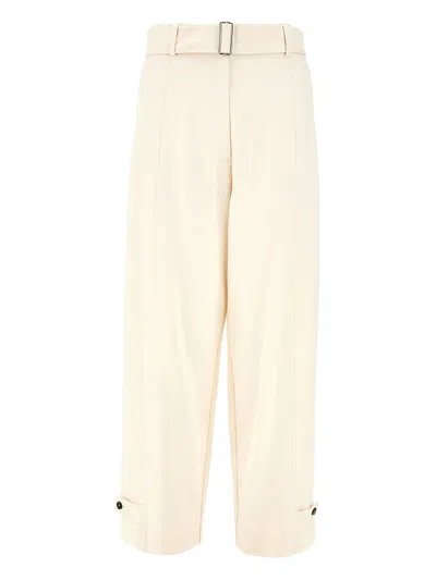 Msgm Tailored Viscose Blend Wide Pants In White