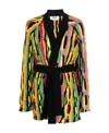 Msgm Cotton Tie-waist Knit Cardigan In Black