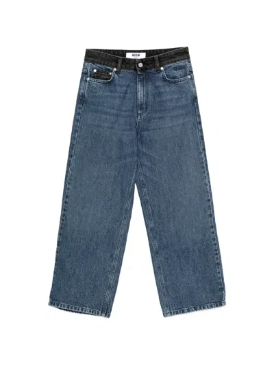 Msgm Belt-loop Pocket Jeans In Blue