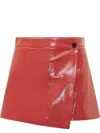 Msgm Patent Leather Asymmetric Skorts