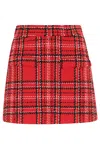 Msgm Tartan Cotton Blend Tweed Skort