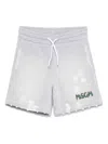Msgm Distressed Shorts In Gray