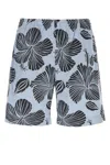 Msgm Striped Hibiscus Printed Shorts In Exotic