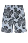 Msgm Striped Hibiscus Printed Shorts In Exotic