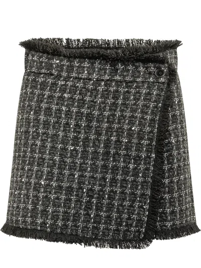 Msgm Bermuda Shorts In Black Multi