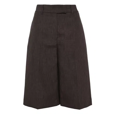 Msgm Bermuda Shorts In Brown