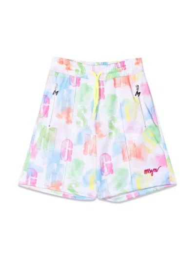 Msgm Kids' Bermuda Triacetate In Multicolour