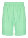 Msgm Bermuda With Logo In Green
